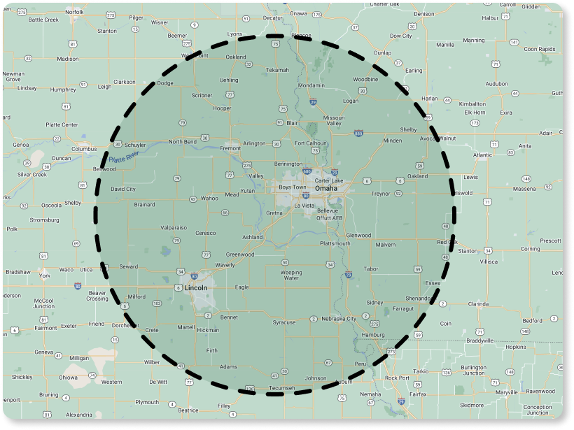 emerald roofing service area map